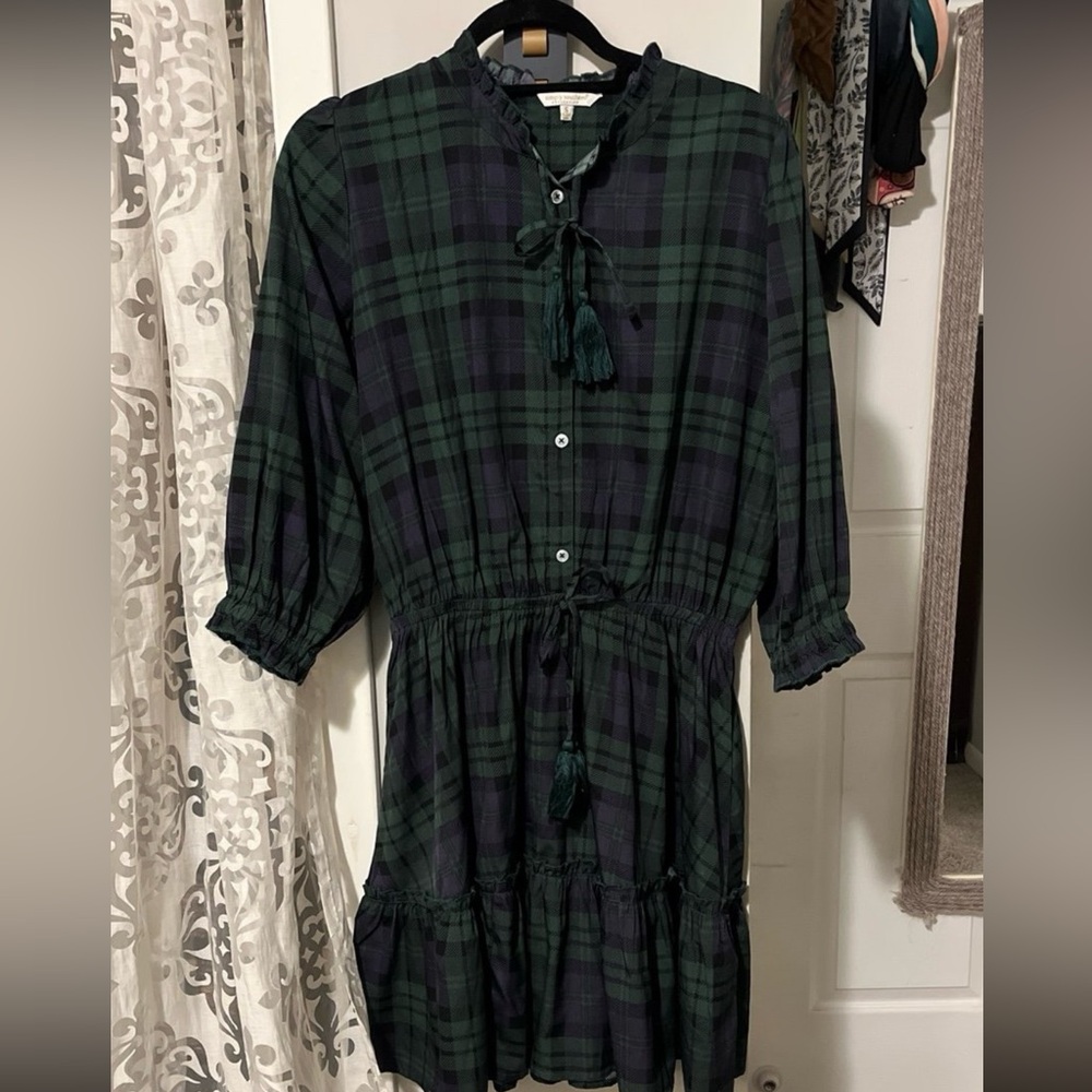 Simply Southern Plaid Button-Tie Blouse